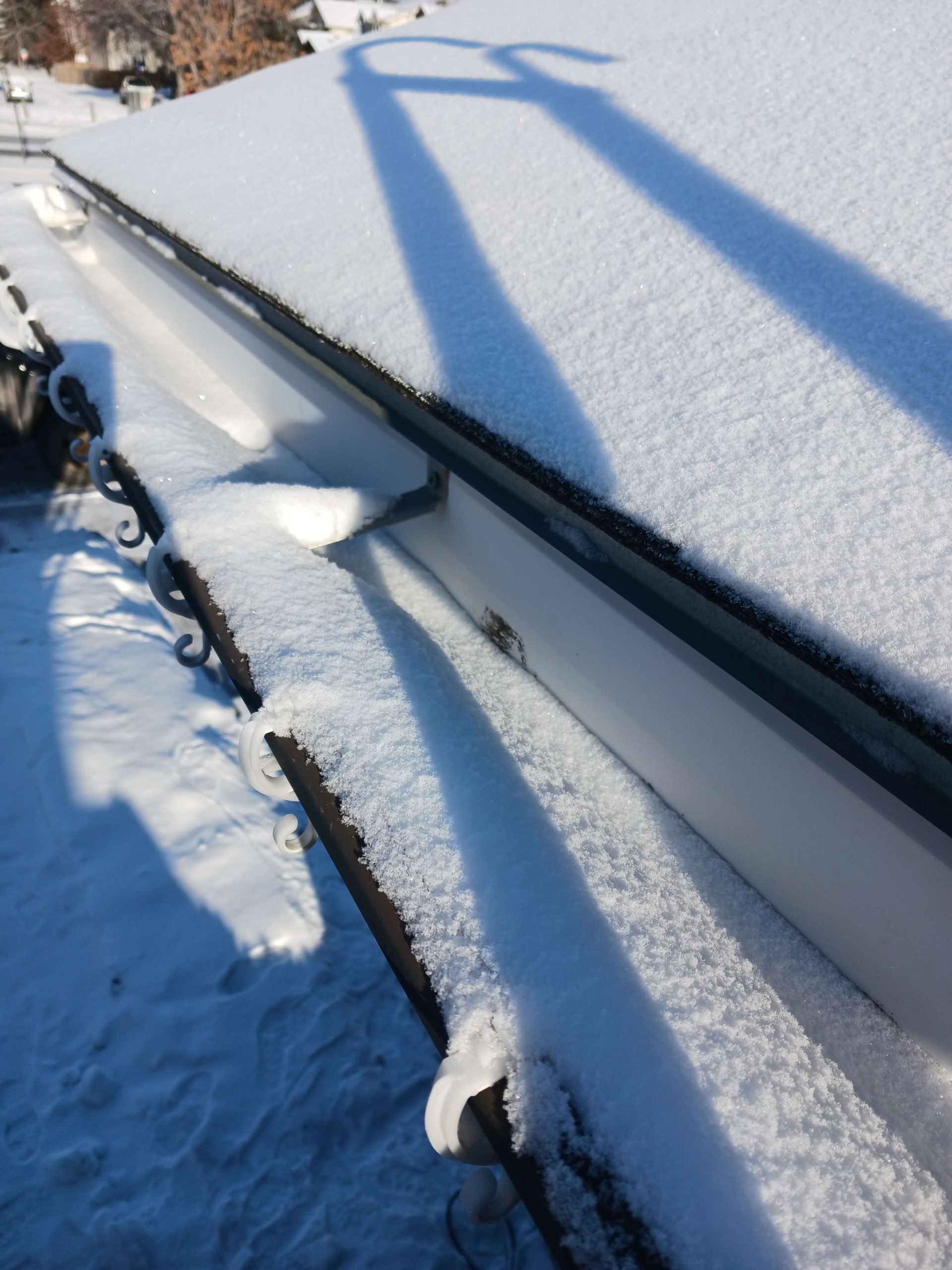 Roof Gutter; Filled with Snow during Calgary's Winter Months